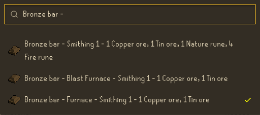 Bronze-bar methods with their different facilities and ingredients